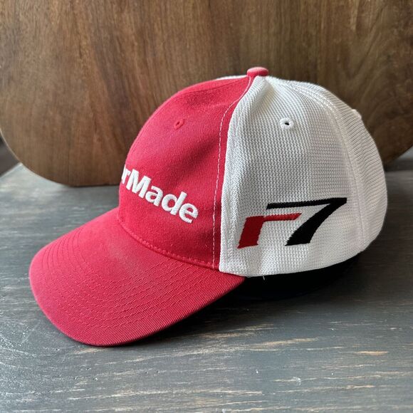 TaylorMade Tmax Gear F7 Embroidered Red & White Snapback Golf Hat Cap - Picture 2 of 7